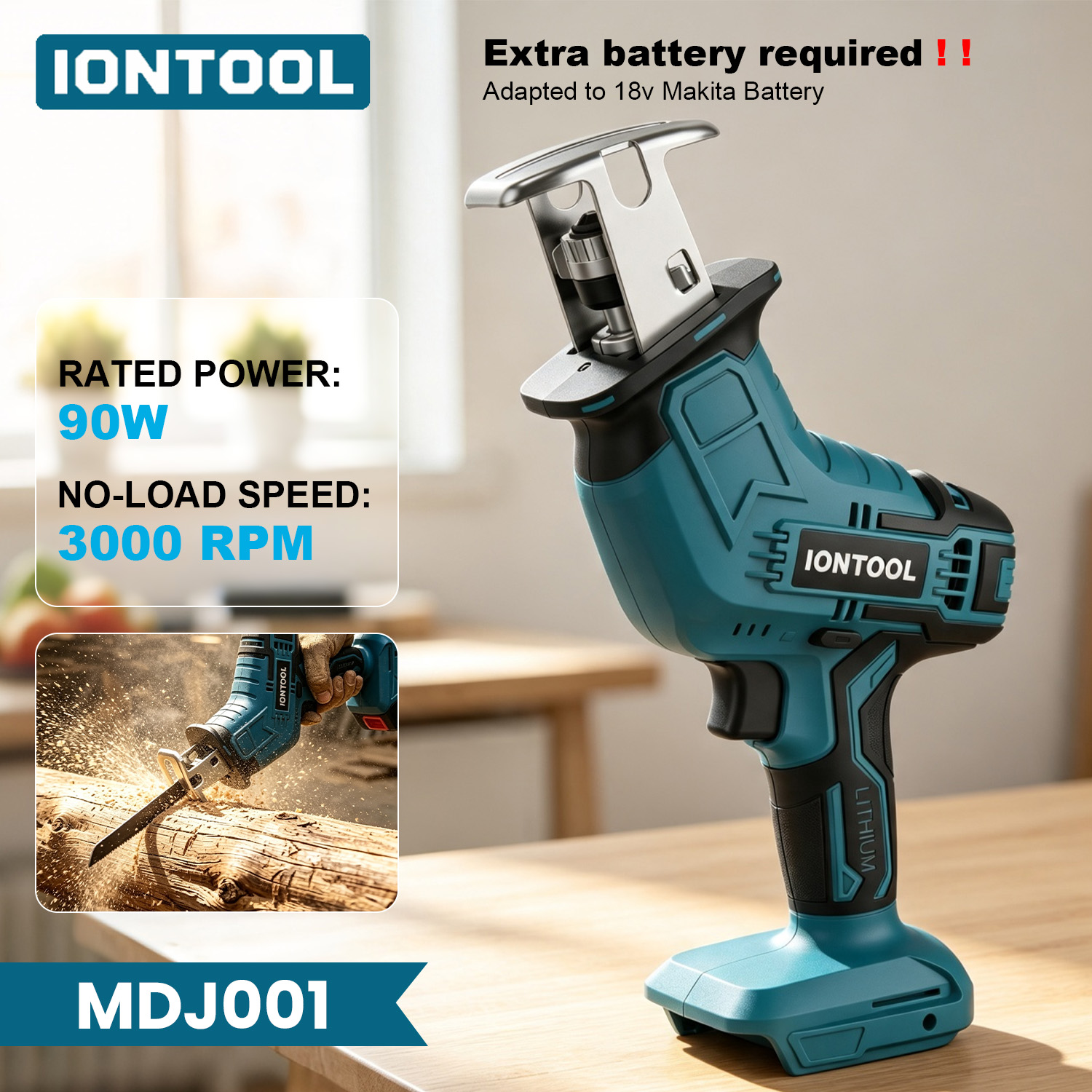 Reciprocating Saw Cordless - IONTOOL 3000SPM 90W Brushless Reciprocating Saw