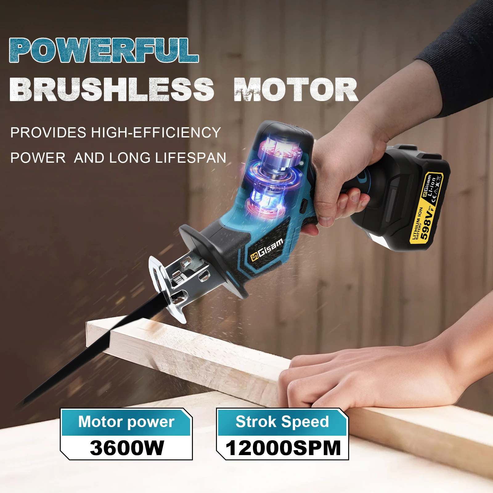 Gisam 3600w Brushless Reciproc - Reciprocating Saw Cordless 评论和价格